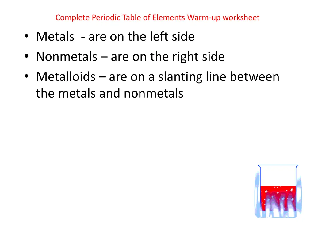 complete periodic table of elements warm