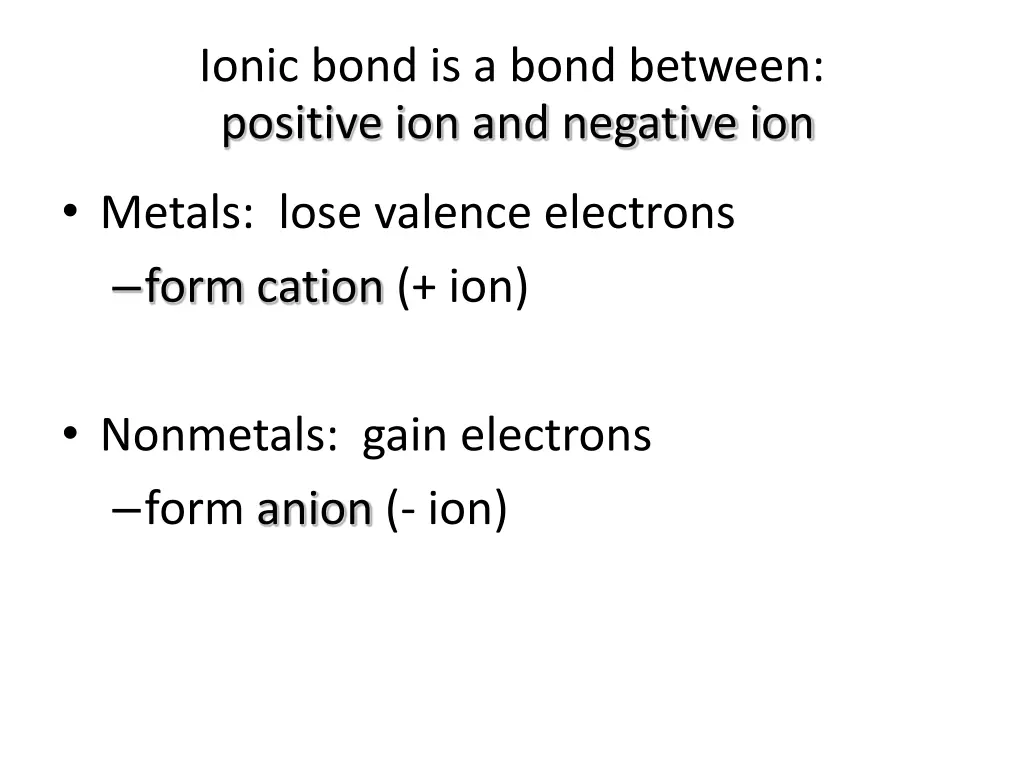 ionic bond is a bond between positive