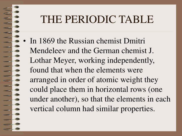 the periodic table