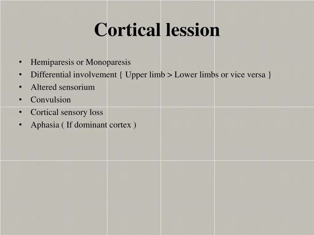 cortical lession