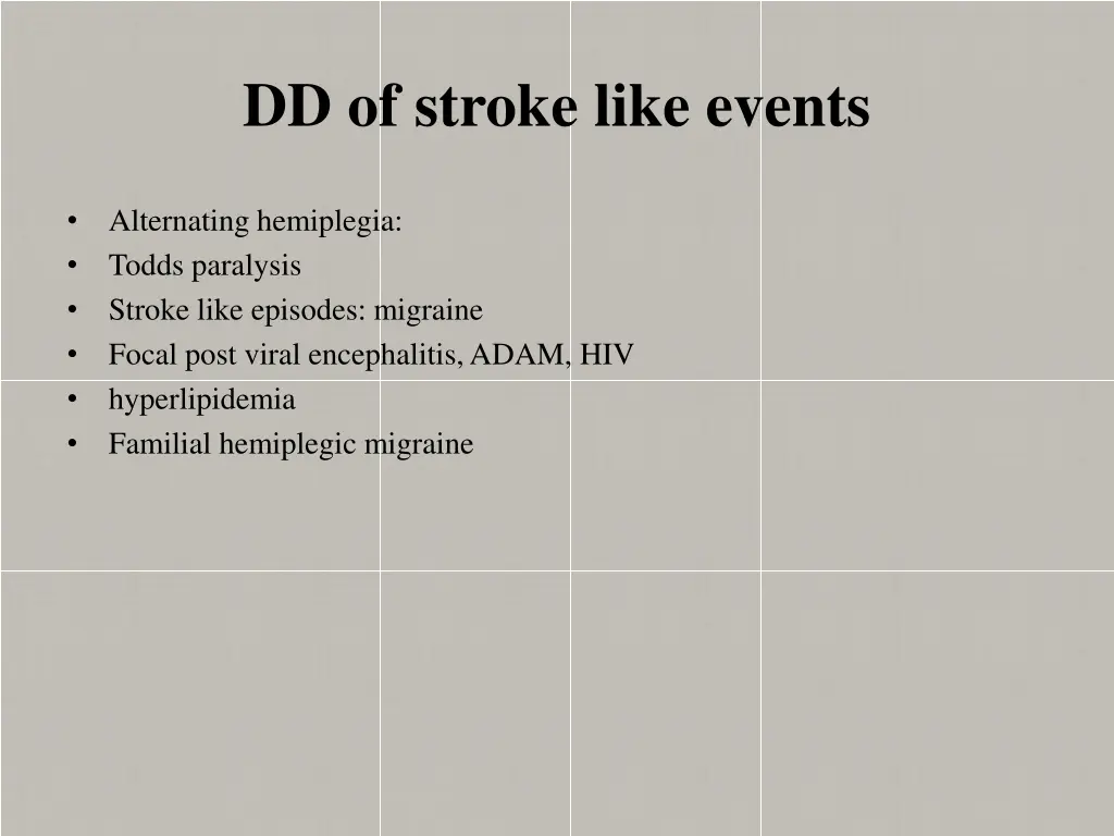 dd of stroke like events
