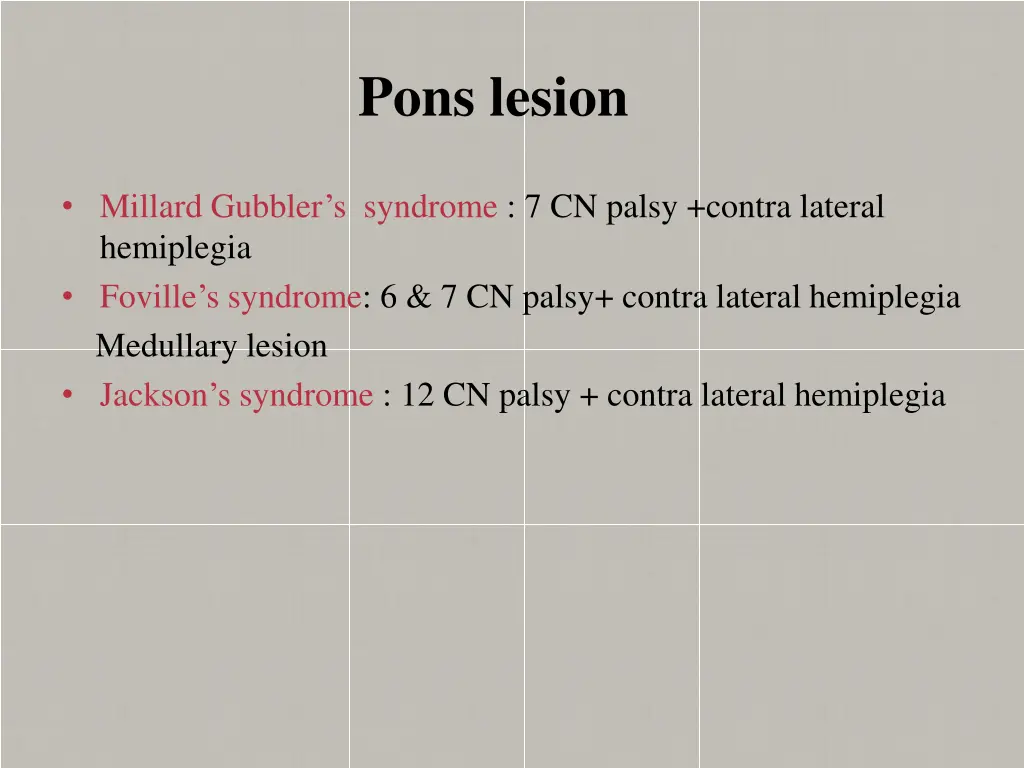 pons lesion