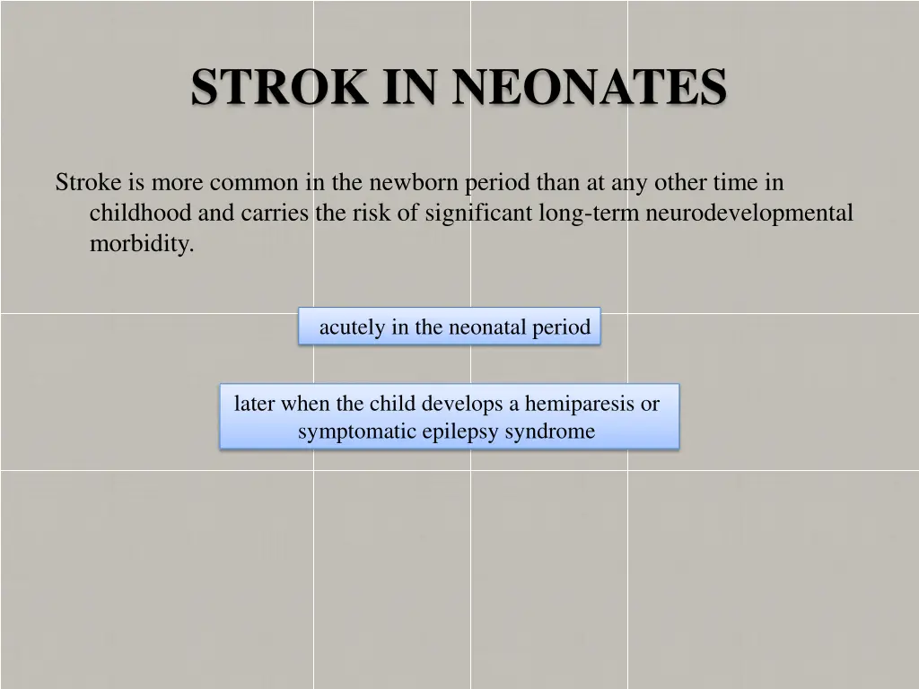 strok in neonates