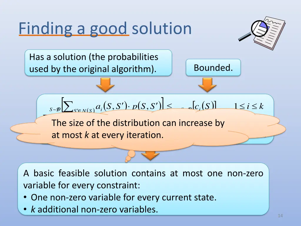finding a good solution