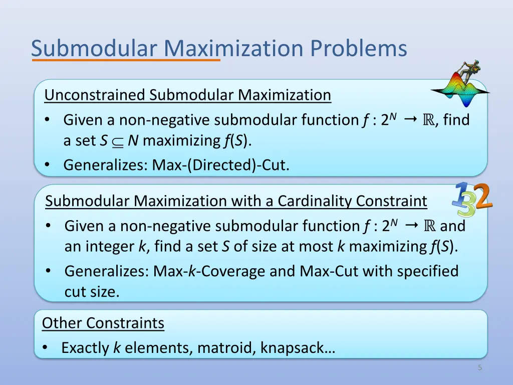 submodular maximization problems