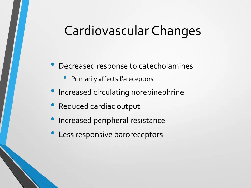 cardiovascular changes