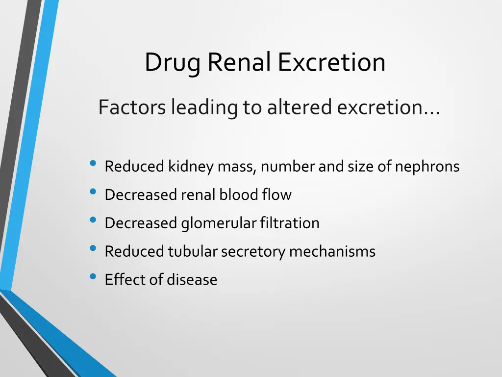 drug renal excretion