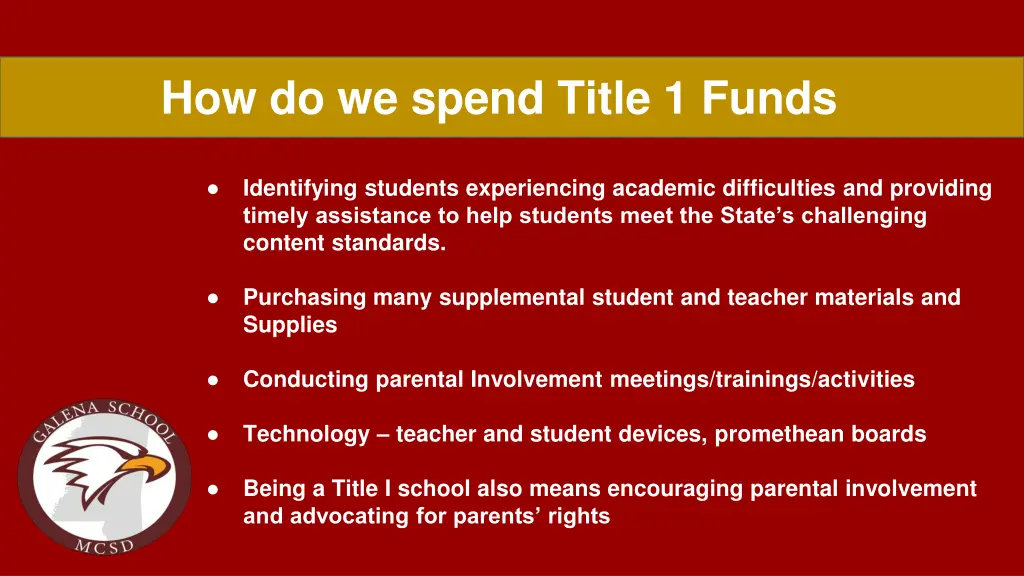 how do we spend title 1 funds