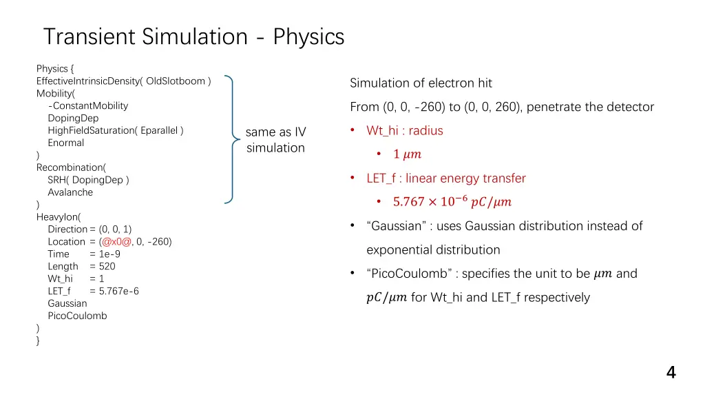 transient simulation physics