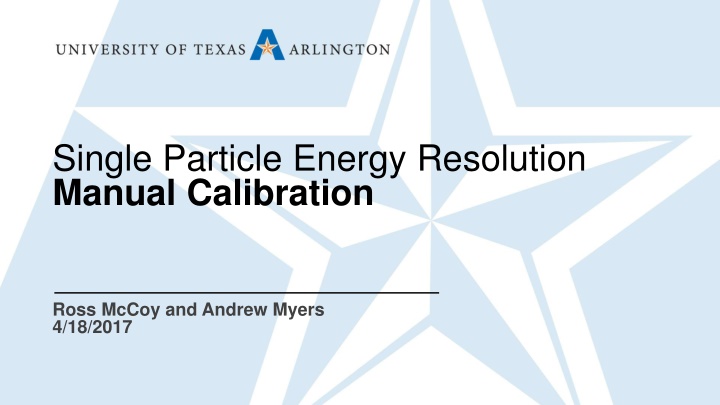 single particle energy resolution manual
