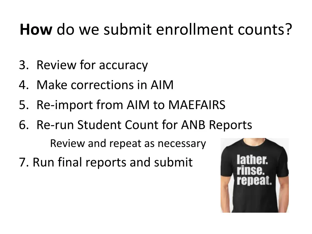 how do we submit enrollment counts 2
