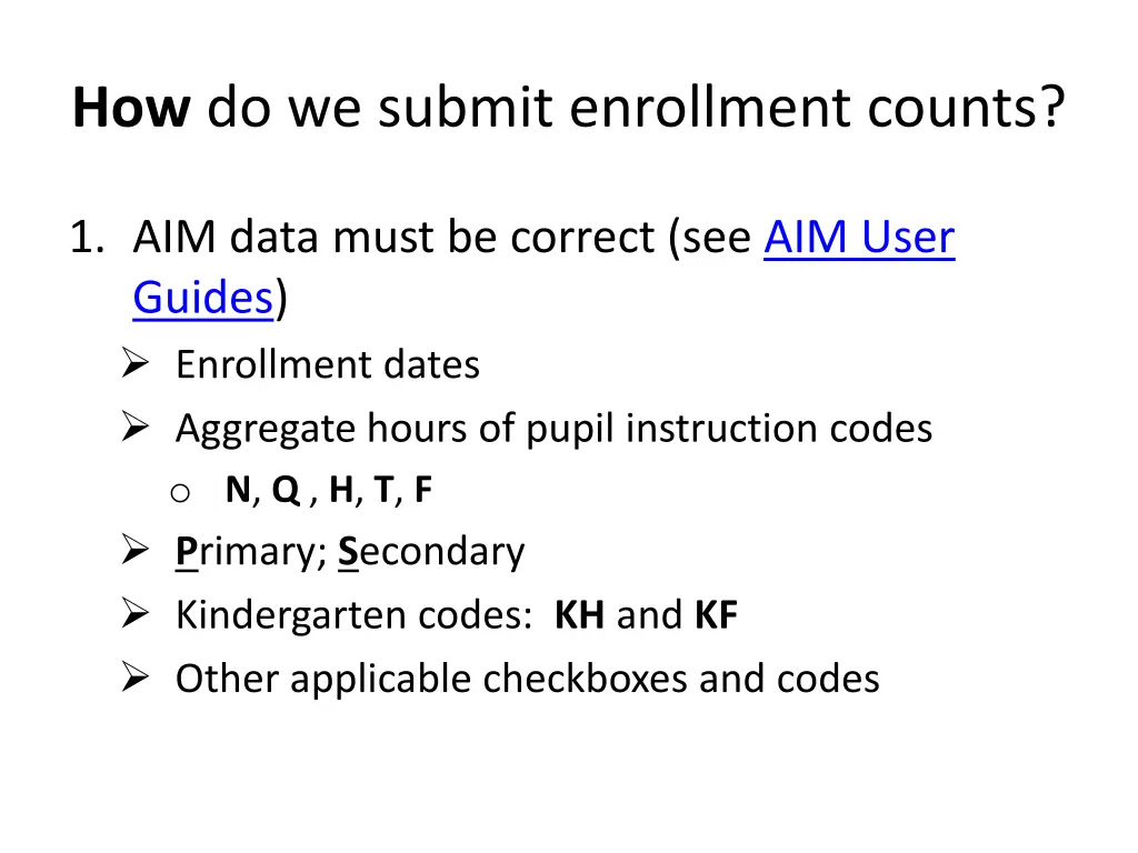 how do we submit enrollment counts
