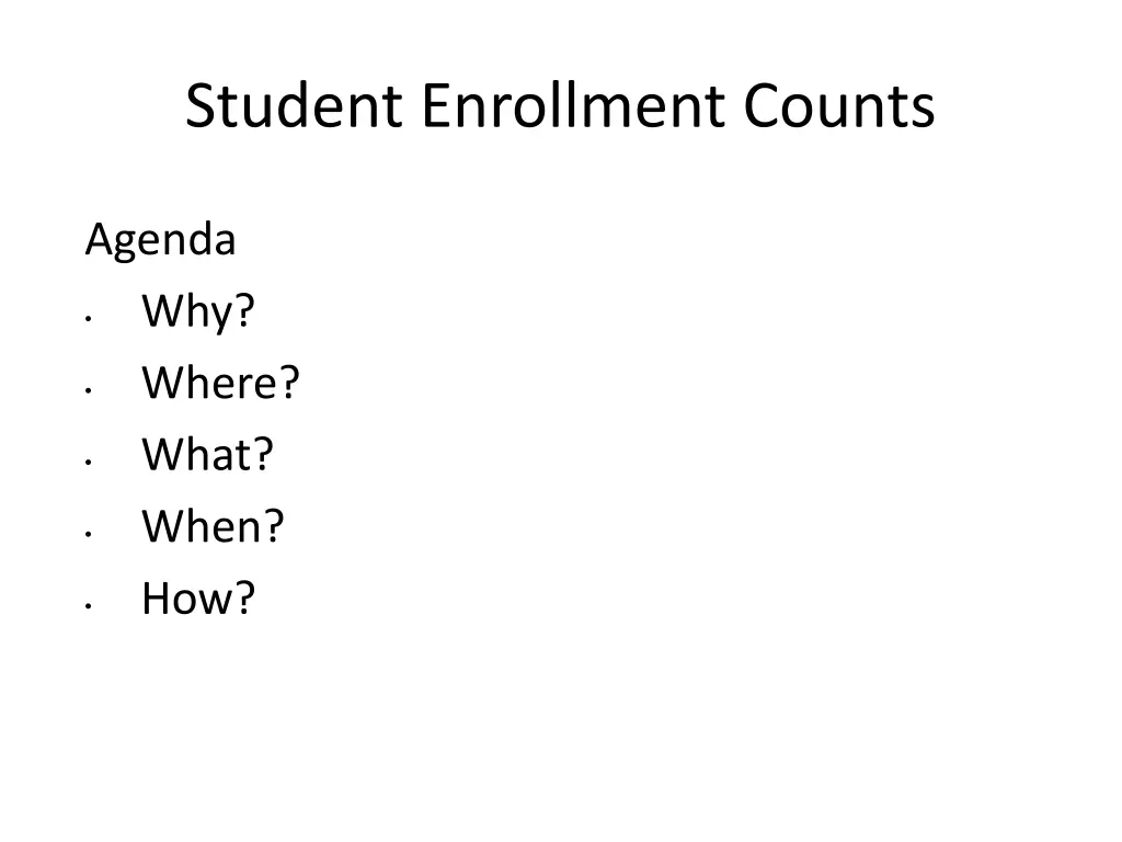student enrollment counts 1