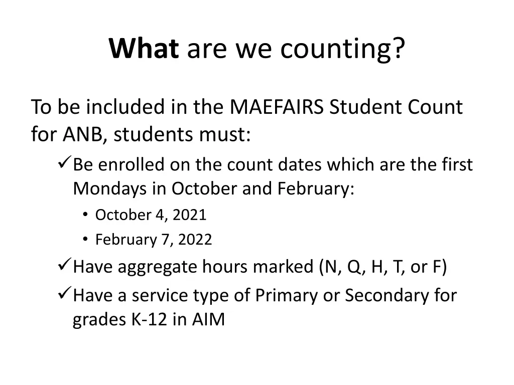 what are we counting