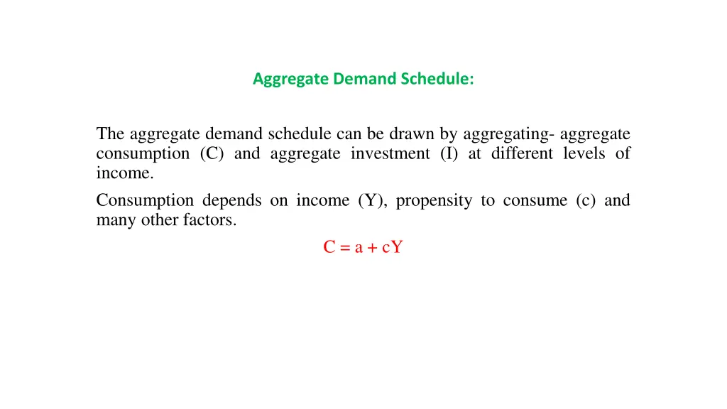 aggregate demand schedule