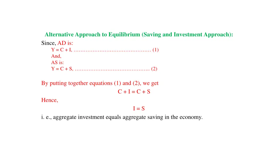 alternative approach to equilibrium saving