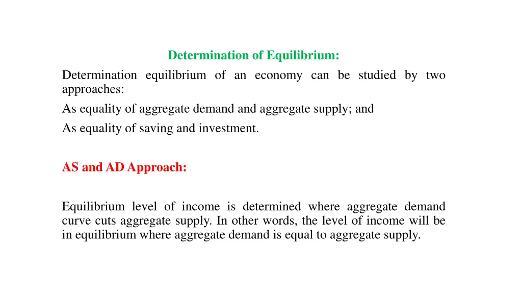 determination of equilibrium