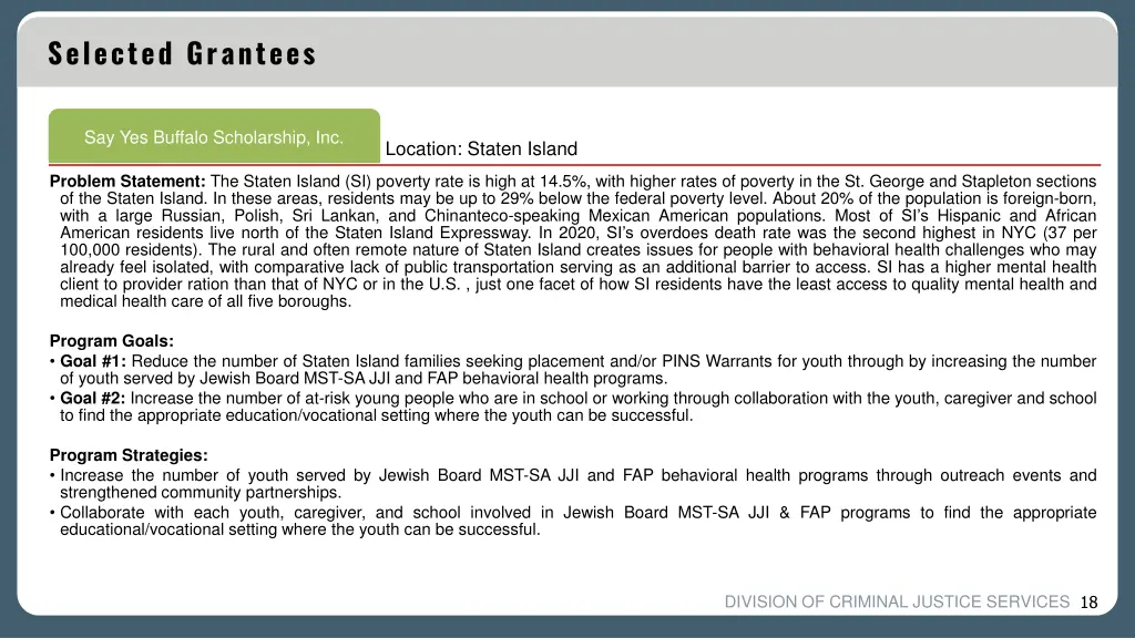 selected grantees 15