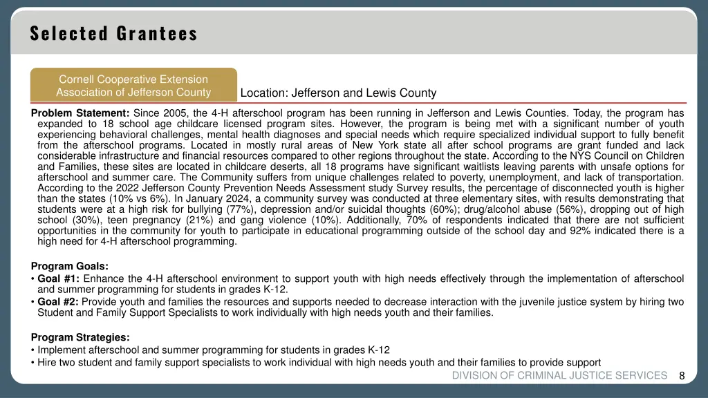 selected grantees 5