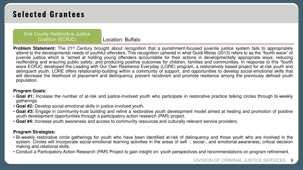 selected grantees 6
