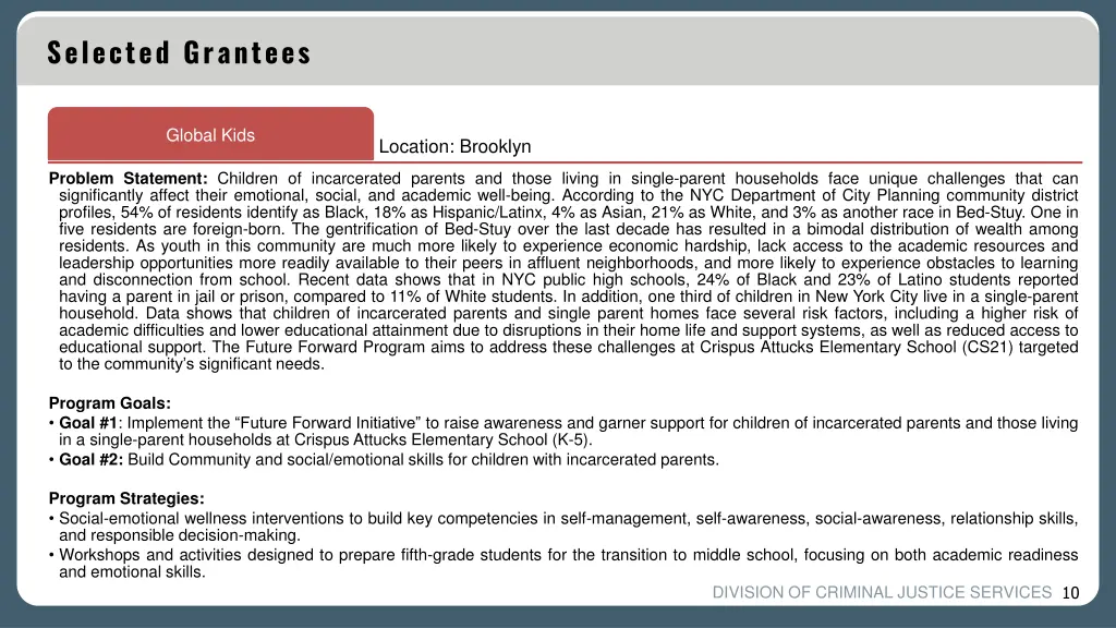 selected grantees 7