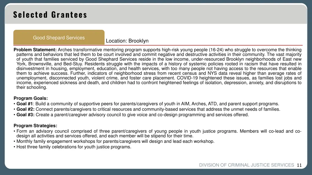 selected grantees 8