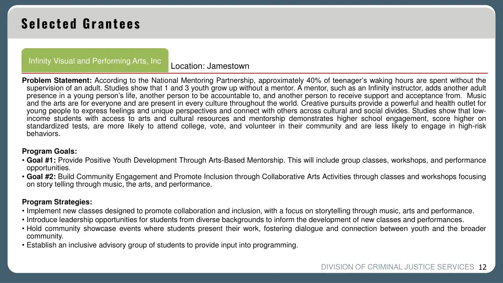 selected grantees 9