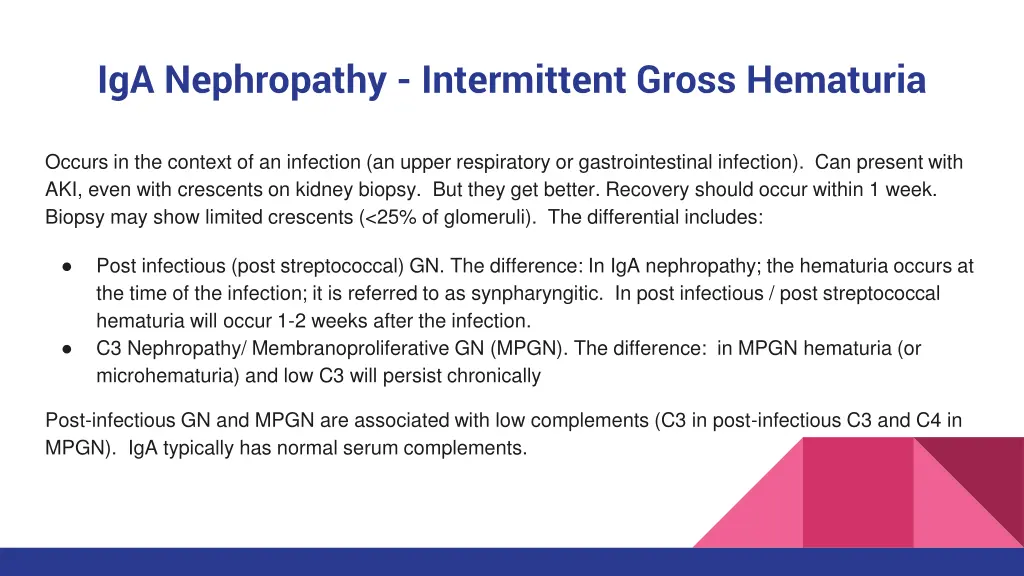 iga nephropathy intermittent gross hematuria