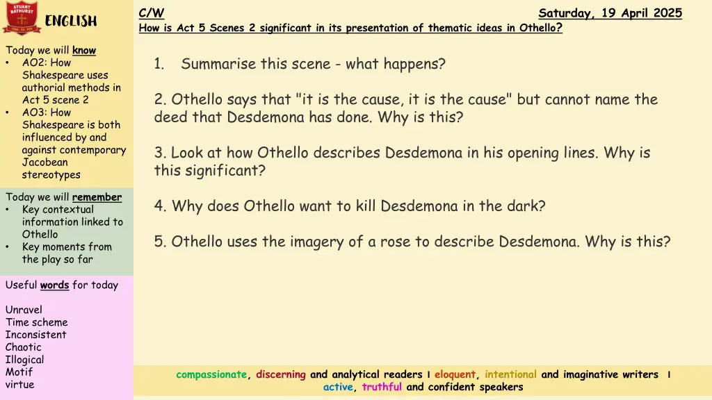 c w how is act 5 scenes 2 significant 5