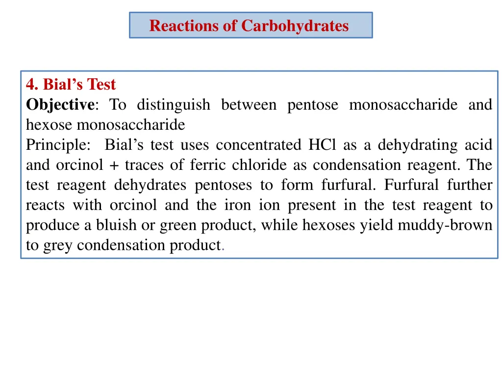 reactions of carbohydrates