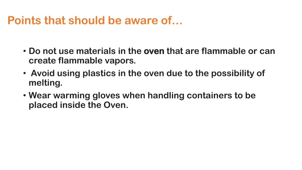 points that should be aware of