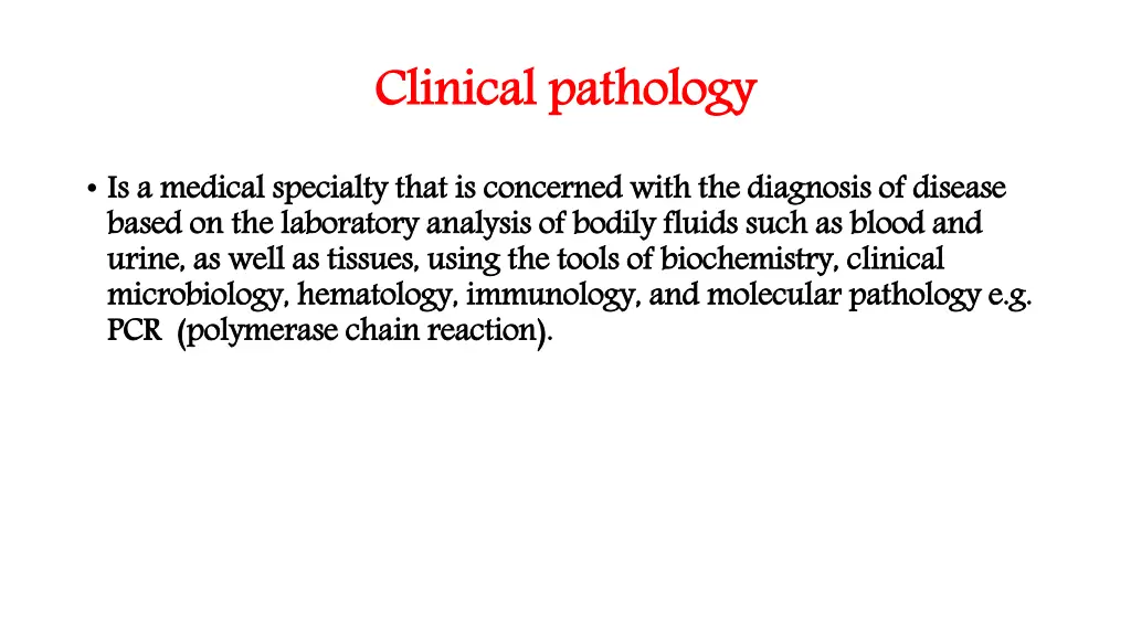 clinical pathology