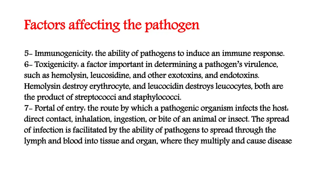 factors affecting the pathogen 1