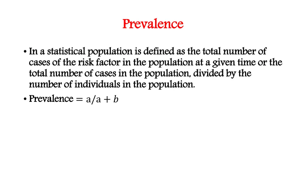 prevalence