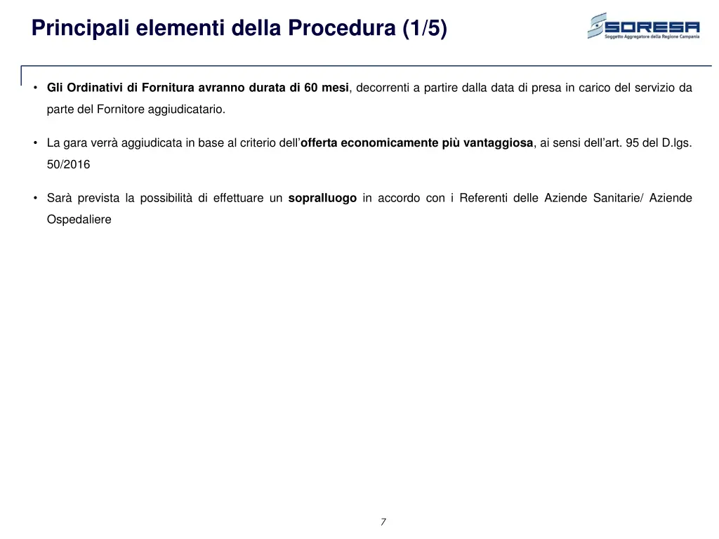 principali elementi della procedura 1 5