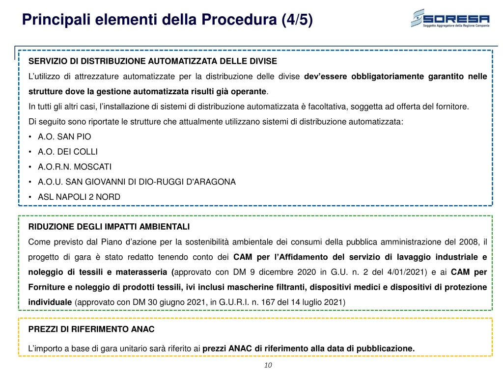 principali elementi della procedura 4 5