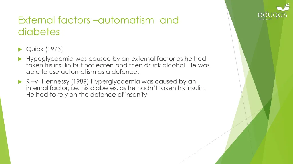external factors automatism and diabetes