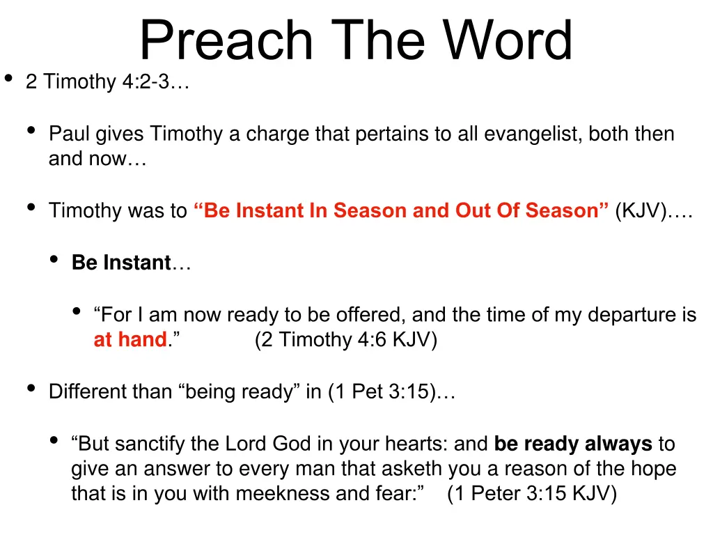 preach the word 2 timothy 4 2 3 1