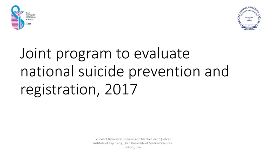 joint program to evaluate national suicide