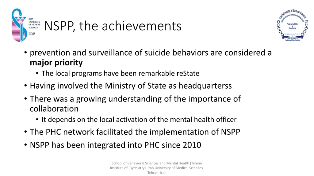 nspp the achievements