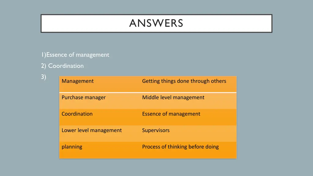 answers
