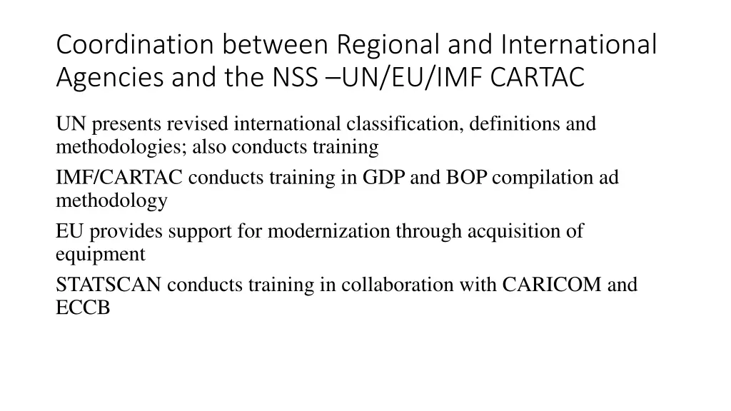 coordination between regional and international 1