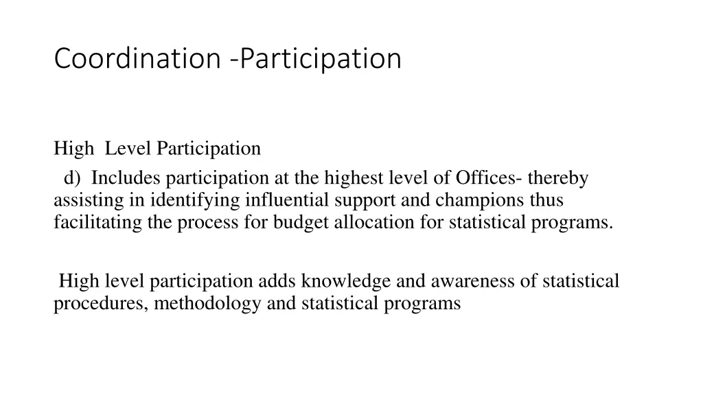 coordination participation