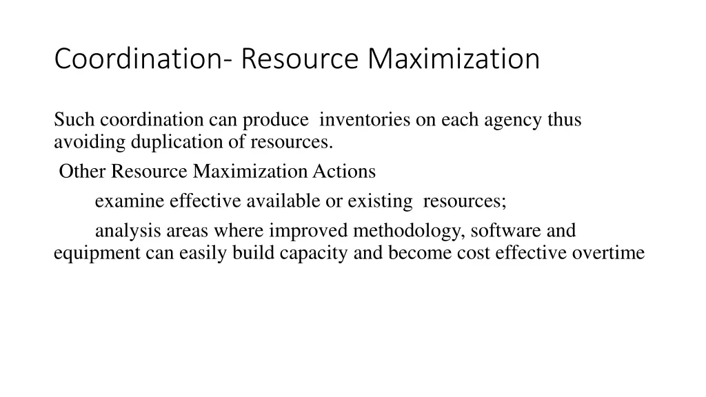 coordination resource maximization 1