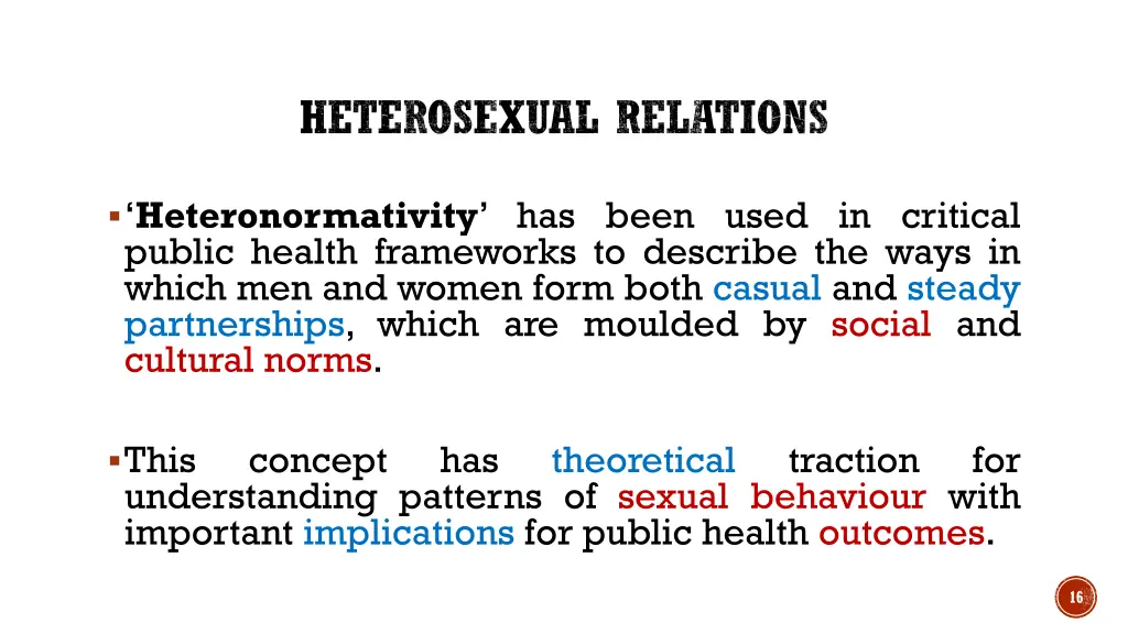 heterosexual relations