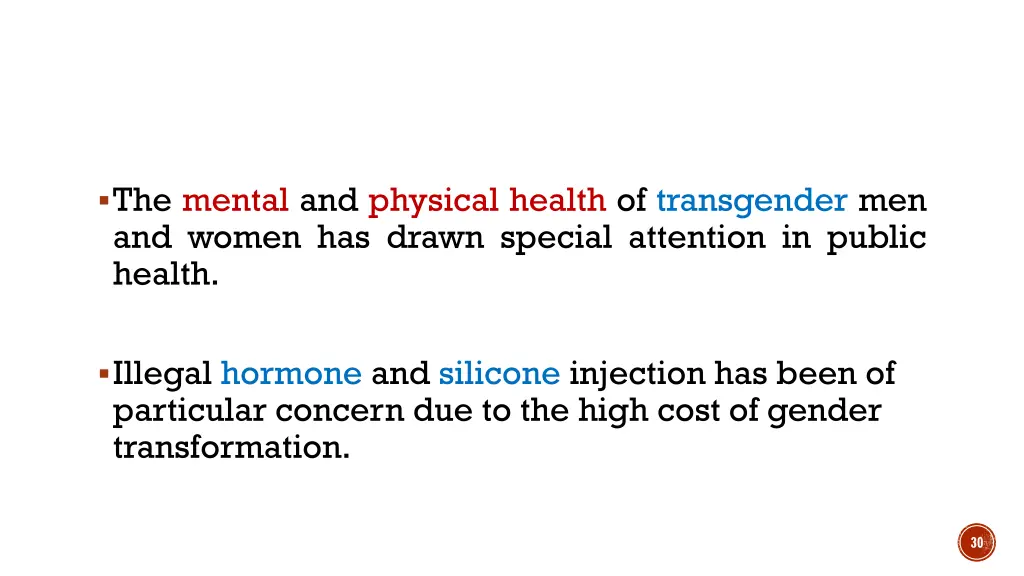 the mental and physical health of transgender