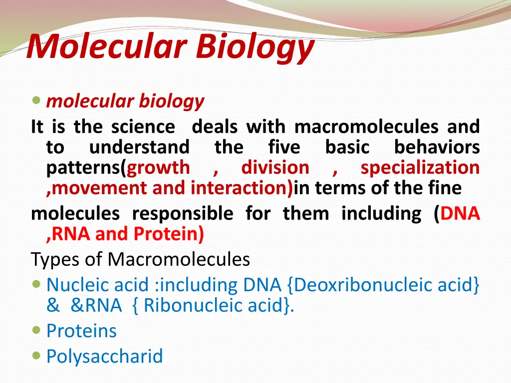 molecular biology