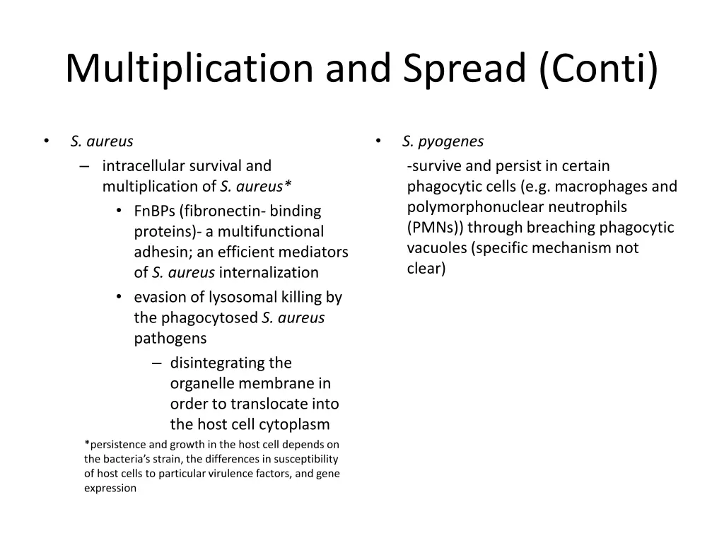 multiplication and spread conti