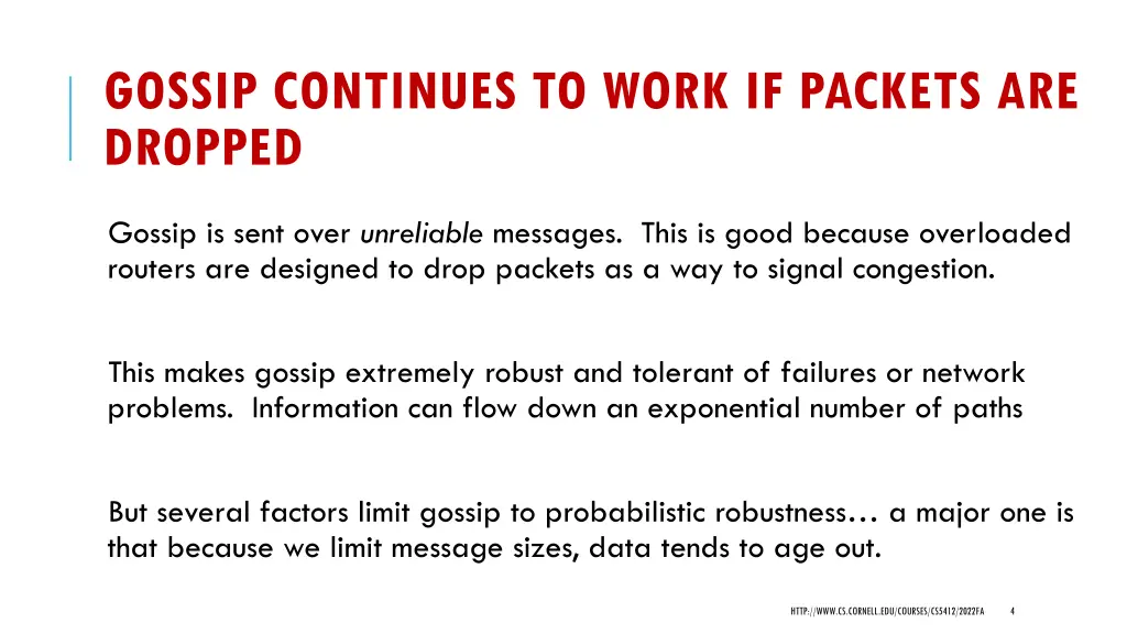 gossip continues to work if packets are dropped
