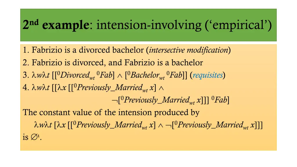 2 nd example intension involving empirical